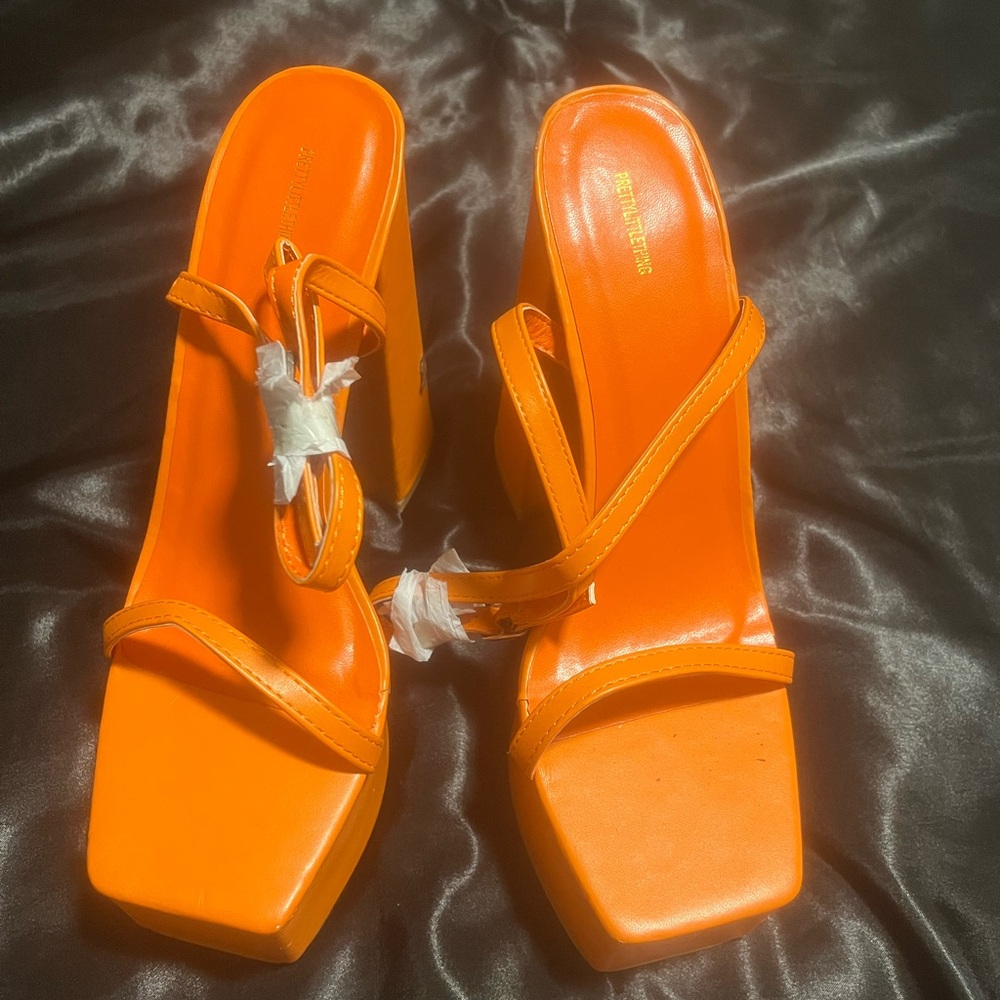 COPY - Orange platform heels size 9 pretty little things